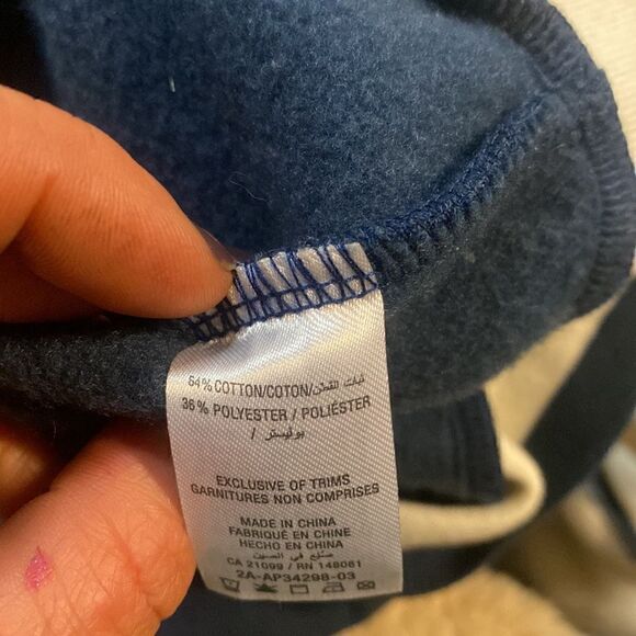 Blue and Cream Size Small Varsity Button Up Bomber Sweater - Picture 3 of 3